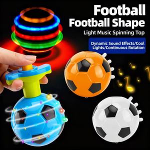 Jouet de football électronique pour enfants, populaire, avec lumières LED, jouet en plastique lumineux et musical, toupie de football - Product Image 1