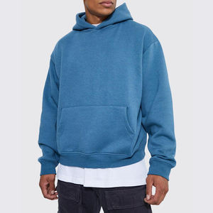 Haute qualité français éponge surdimensionné 100% coton à capuche unisexe sweat à capuche court hommes en détresse broderie sweats à capuche personnalisés pour homme - Product Image 5