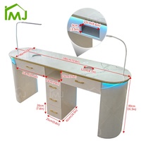 Meubles de salon modernes, bureau de maquillage et de manucure, collecteur de poussière, rangement, table à ongles double