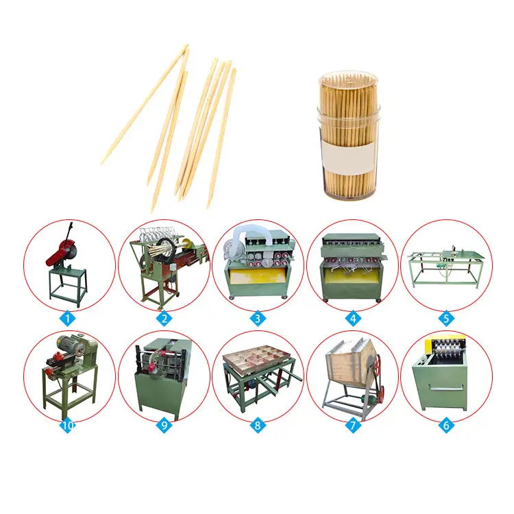 Mesin Pembuat Stik Gigi/Lini Produksi Tusuk Gigi Bambu