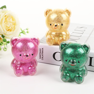 Nouveaux jouets amusants en pâte à modeler en forme d'ours, avec poudre dorée scintillante, jouets créatifs anti-stress à l'effigie de dessins animés, en stock pour la vente en gros transfrontalière - Product Image 4