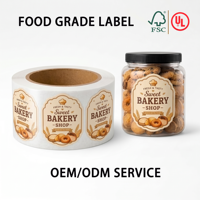 Étiquettes autocollantes pour bocaux de desserts de boulangerie, qualité alimentaire, imperméables, résistantes à l'huile, pour emballage de gâteaux, autocollants avec logo pour étiquettes d'emballage