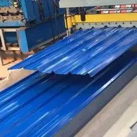 Tôles de toiture ondulées galvanisées prélaquées bleues à haute résistance à la traction pour la construction de revêtements de toiture