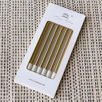 24 Count Metallic Long Thin Champagner Gold Geburtstags torte Wachs Kerzen für Cupcake Hochzeits dusche Party Dekorationen