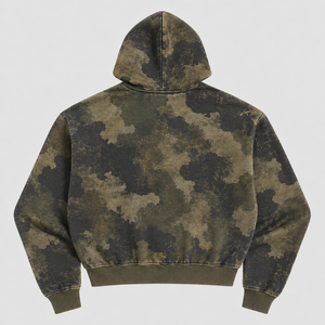 Sudadera con Capucha Personalizada de Estilo Urbano Vintage, con Estampado Gráfico, Parche Bordado, Pedrería, Cierre de Cremallera, Diseño Premium, para Hombre - Product Image 2