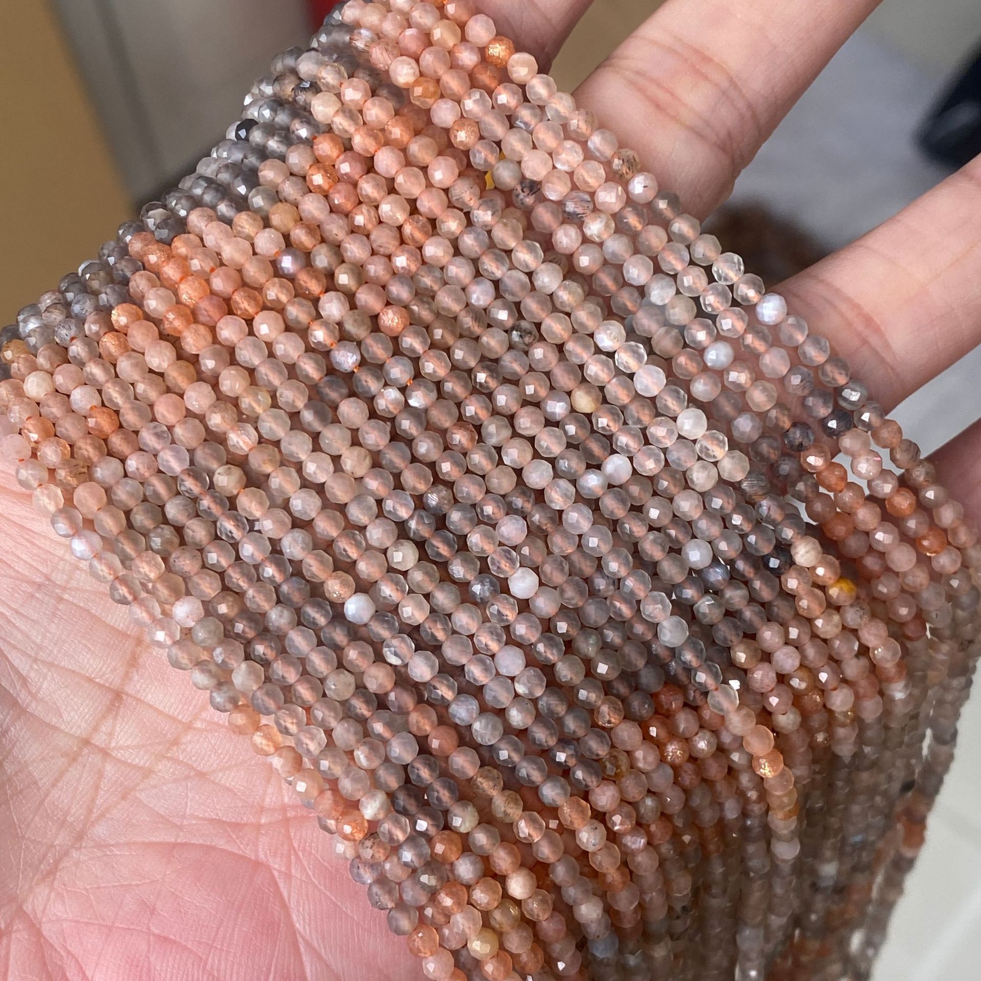 Wholesale 3mm Gemstone Faceted Beads Loose Round Natural Faceted Crystal Stone Beads for Jewelry Making