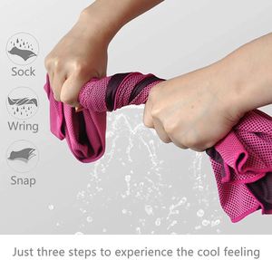 Serviette rafraîchissante en microfibre pour le sport, le yoga, le camping et la randonnée, effet glace instantanée, blanche - Product Image 2
