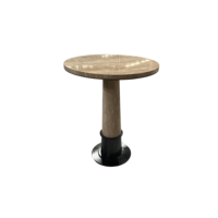 YJ Offre Spéciale travertin marbre acier inoxydable base en métal Table à thé meubles de salon de luxe