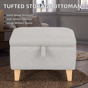 <span class=keywords><strong>Banc</strong></span> <span class=keywords><strong>de</strong></span> <span class=keywords><strong>rangement</strong></span> capitonné moderne Ainsley avec pieds en bois massif et couvercle à charnières pour salon et <span class=keywords><strong>salle</strong></span> <span class=keywords><strong>de</strong></span> <span class=keywords><strong>bain</strong></span> - Product Image 3