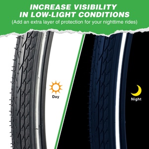 ZUKKA <strong>700x35C</strong> Road Bike <strong>Tire</strong> Grooved Tread Durable Rubber Comfortable Foldable High Quality Reflective Sidewall Bicycle <strong>Tires</strong> - Product Image 5