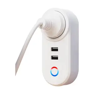 OSWELL Plug Outlet adaptor listrik untuk Google Home Alexa Tuya Wifi soket USB pintar 3 Pin Afrika Selatan India Eu Uk Us