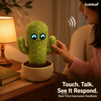 Peluche Cactus Parlant IA ChatGPT, Animal en Peluche Électronique, Jouet d'Éveil pour Enfants, Cadeau de Noël en Gros