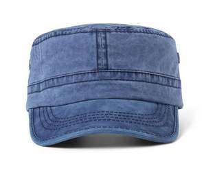 Chapeau de soleil décontracté pour homme, style vintage, en coton lavé, à calotte plate, idéal pour l'été – Nouvelle collection très prisée - Product Image 3