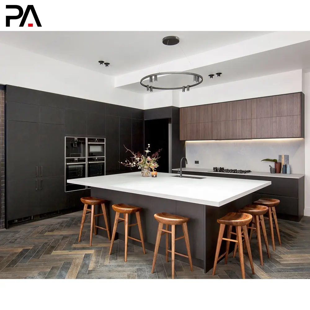 PA wooden modern modular kitchen furniture