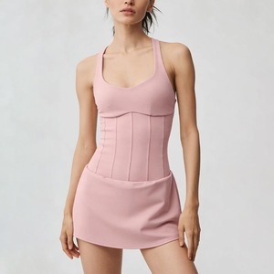 Falda deportiva YIYI con espalda cruzada y pantalones cortos incorporados, control <span class=keywords><strong>de</strong></span> abdomen, secado rápido, para yoga, running y tenis, con almohadillas - Product Image 3