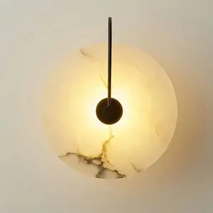 Lâmpadas led de decoração, lâmpadas de parede para áreas internas e modernas, de pedra, para quarto, preto e ouro, branco, quente