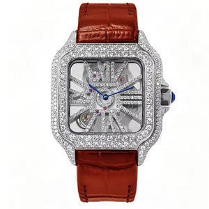 Reloj de Lujo para Hombre con Moissanita Iced Out, Movimiento de Cuarzo, Esfera Hueca y Hebilla de Pin, Joyería Masculina de Negocios al por Mayor - Product Image 2
