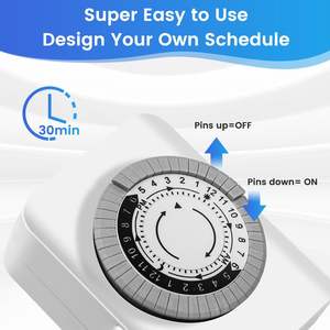 Salida de temporizador mecánico/enchufe de temporizador Temporizador de enchufe interior de 24 horas - Product Image 3