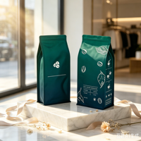 Sachet à fermeture éclair personnalisé en PE de qualité alimentaire, grand format, à fond carré, avec valve, pour emballage de café en grains, de café torréfié et d'aliments pour animaux de compagnie