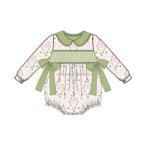 Diseño de Halloween <span class=keywords><strong>Peter</strong></span> Pan Tie Bow Smocked Baby Girl Ropa Baby Bubble Mamelucos - Product Image 2