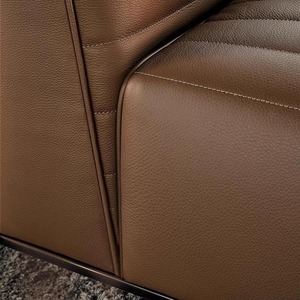 Designer Roger Genuine Leather Sofa Modern Italian Minimalist Straight <b>Top</b> Grain Cowhide Sofa Foshan Furniture - Product Image 5