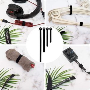 100pcs tái sử dụng 100% Nylon thân thiện với môi quan hệ cáp 4-10inch có thể điều chỉnh Hook & vòng dây đeo may sử dụng màu đen - Product Image 5