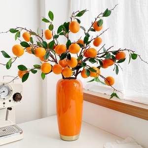 Branche d'orange artificielle réaliste en mousse plastique Qingyu Chronicle, décoration du Nouvel An, ornement pour salon et table à manger - Product Image 1