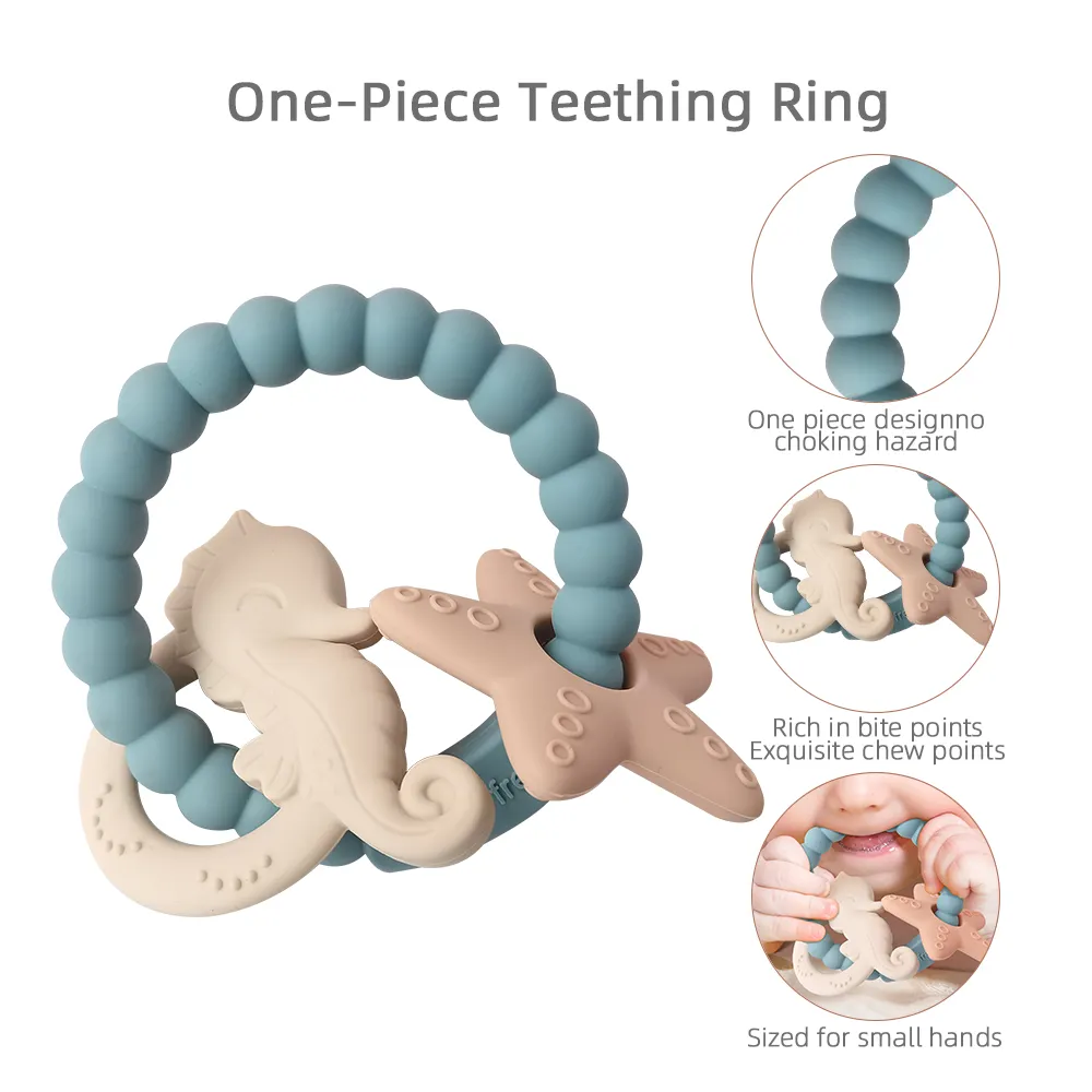 Sea series BPA Free Bite Resistant Silicone Wristband Teether Baby for Teething Period Baby