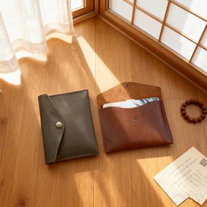 Sac enveloppe en cuir PU de luxe de haute qualité, personnalisé avec logo, pour emballage de bijoux, vente en gros - Product Image 2
