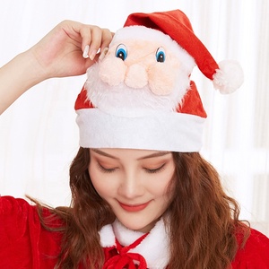 Chapeau <span class=keywords><strong>de</strong></span> Père Noël SOLPOP en feutre pour adulte, personnalisable avec logo, en 3D, avec fourrure moelleuse, décoration <span class=keywords><strong>de</strong></span> Noël festive - Product Image 1