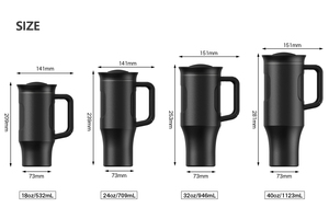 ANSHENG <strong>32oz</strong> 40oz <strong>Tumblers</strong> Double Wall Insulated Stainless Steel Patent Leakproof Travel Mugs with Lock Lid and Handle - Product Image 4