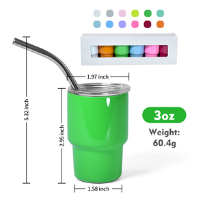 Vente en gros <span class=keywords><strong>de</strong></span> verres à shot miniatures <span class=keywords><strong>de</strong></span> 3 oz, brillants, peints par pulvérisation, couleurs mélangées (non adaptés à la sublimation), 48 pièces/boîte - Product Image 4