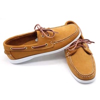 Chaussures plates en cuir nubuck pur jaune vif cousues à la main, style pieds nus, souples, anti-odeur, semelle en caoutchouc, décontractées, fraîches, printemps-été