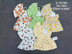 Conjunto de Vestido de Verano para Bebé Niña JJ32XL con Sombrero, Vestido de Algodón con Estampado Moderno para Recién Nacida, Manga con Volantes, <span class=keywords><strong>Ropa</strong></span> de Fiesta para Bebés - Product Image 1