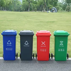MARTES SL001 awet 100l 120l 240l Pedal tempat sampah roda limbah produsen tempat sampah umum dapat digunakan kembali plastik luar ruangan