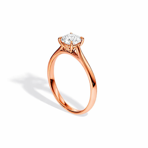 แหวนเพชรทรงกลมคลาสสิกแบบเม็ดเดี่ยว ผลิตในห้องปฏิบัติการ ตัวเรือนทองคำ 18K สีโรสโกลด์ / สีเหลือง และสีขาว - Product Image 3