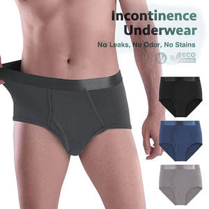 مصنع مخصص 5 طبقات ماصة 80 بالغ سراويل داخلية قابلة لإعادة الاستخدام من القطن سلس البول للرجال - Product Image 1