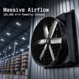 Ventilateur d'extraction industriel haute performance, ventilateur de ventilation robuste avec 6 pales en alliage et moteur BLDC IP55 pour usines - Product Image 2