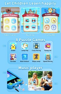 Kinder-Smartphone Weihnachts- und Geburtstagsgeschenke Spielzeugtelefon mit Dual-Kamera Musikplayer Puzzle-Spielen Touchscreen-Telefon Kamera - Product Image 6