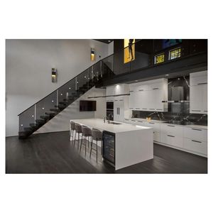 Escalera Recta de Lujo Prima, Escalera de Acero con Revestimiento de Mármol, Escalera Estilizada y Robusta - Product Image 6