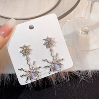 Dark Goth Punk Asymétrique Noir Rock Lune Pierre Grande Araignée Pendentif Boucle D'oreille Steampunk Boucles D'oreilles Halloween Costume Accessoires