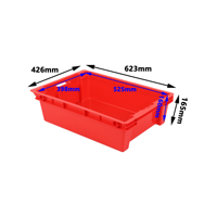 JOIN Red 600x400x220mm Conteneur Euro empilable en plastique à paroi pleine pour systèmes d'entrepôt automatisé AS/RS et stockage logistique