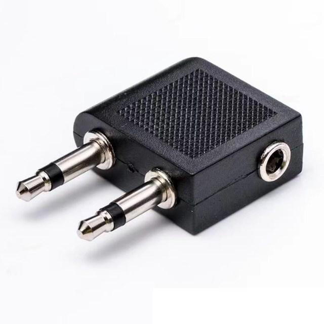 Airline Airplane Flight Adapter for Headphone Earphone Earbud Jack Dual 3.5mm Male to 3.5mm Female