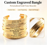Bracelet gravé pour la fête des enseignants, cadeau d'anniversaire pour couple, en acier inoxydable, personnalisable avec placage or 18 carats