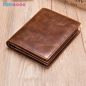 Minibook-tarjetero multifunción <span class=keywords><strong>de</strong></span> cuero genuino, Cartera <span class=keywords><strong>de</strong></span> dibujo personalizado creativa, venta directa <span class=keywords><strong>de</strong></span> fábrica - Product Image 2