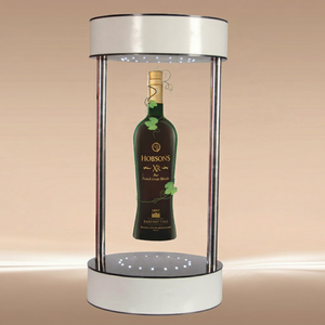 Soporte de promoción de exhibición giratoria de botella de vino flotante con imán led Acrílico - Product Image 1