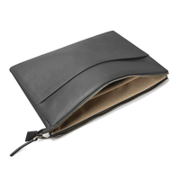 Porte-documents de luxe en cuir véritable fait main avec logo personnalisé, de haute qualité, souple, pour le bureau, pour homme, avec fermeture éclair, pour ordinateur portable