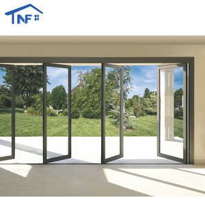 Triple <strong>External</strong> Bifold Folding Patio Aluminum Alloy <strong>Frame</strong> 2 Panel Triple Tempered Glass Germany Import Hardware Blinds <strong>Door</strong> - Product Image 2