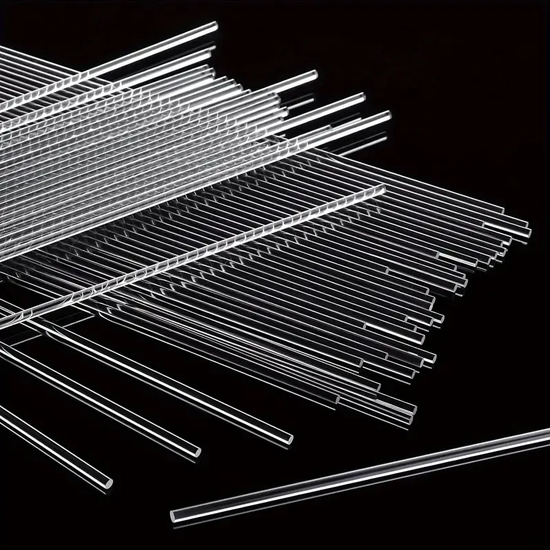 Uxcell 8mm X 8mm X 250mm Clear Acrylic Square Rods - 4pcs Solid PMMA Plastic Bars For DIY & Crafts