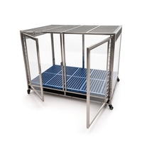 Cage pour chien Overlord Small Fat Series, résistante aux morsures, en acier inoxydable et verre, pour chiens de grande taille tels que les Mastiffs